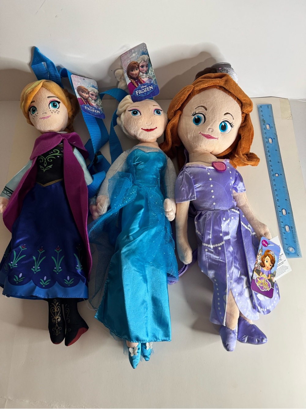 Disney Princess Plush Trio - Blue, Purple, Light Blue